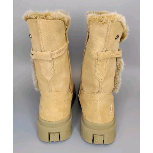 Skechers Suede Chunky Combat Boots Womens 6.5 Tan Strap Side Zip Y2K 90s Grunge - Picture 9 of 16